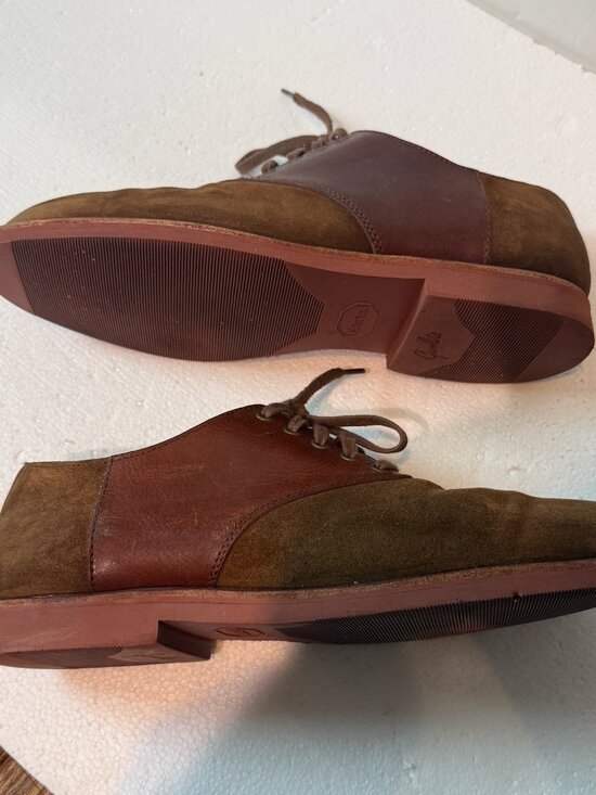 Vintage Polo Ralph Lauren Saddle Oxford Shoes Brown Suede Leather Mens Size 13 D main image 9